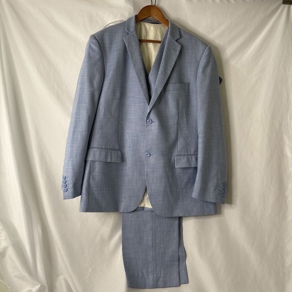 Vitali Men's 3-Piece Sky Blue‎ Suit Size R44/W38 Style M3090-NP READ